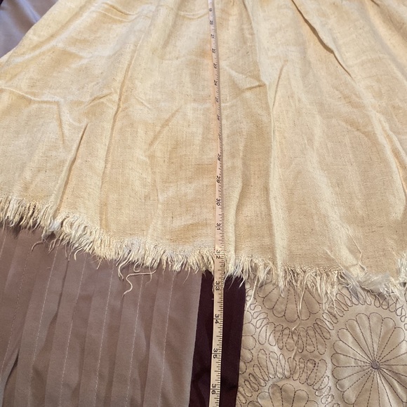 NWT Oatmeal&White Stripe Colour Block Frayed Hem Babydoll Dress Size Small - Picture 9 of 11